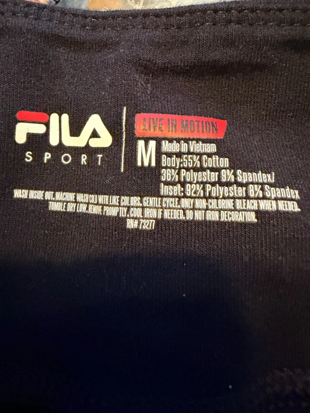 Fila Sport Black Track Pants with White Waistband Accent Size M - Picture 7 of 8